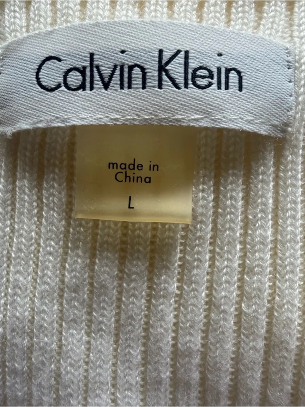 Calvin Klein Ivory Ribbed Zip-Front Dress - Picture 4 of 9